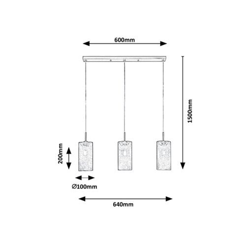 Rabalux Callia,visilica E14 3x25W slika 3