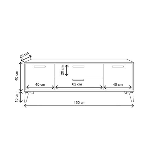 TV Komoda Sude - L3021 Bela slika 5