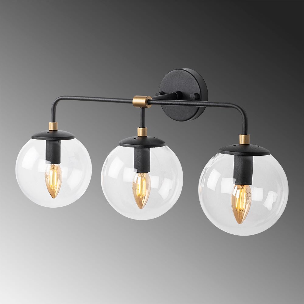 Horn - 12208 Crna Antikna Zidna Lampa slika 5