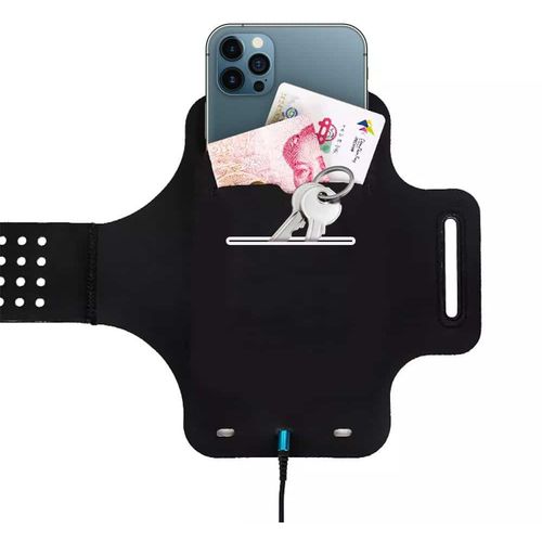 Techsuit - Sportska torbica za ruku za mobitele sa otvorom za slušalice - crno / siva slika 2