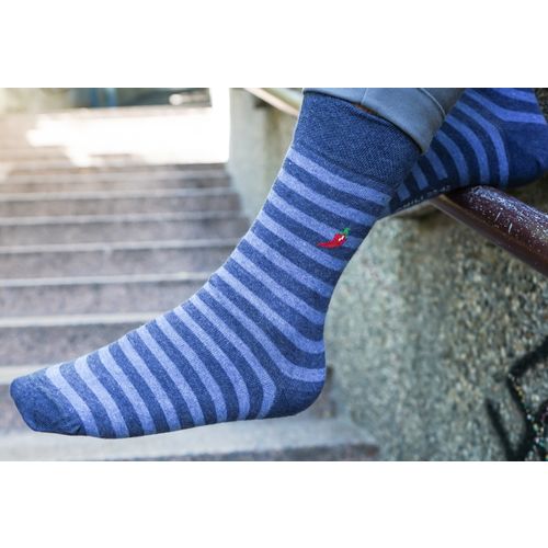 Chili čarape - Pruge plavo & sivo slika 1