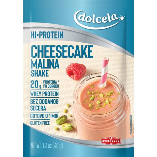 Dolcela Hi protein Cheesecake malina Shake 40g slika 1