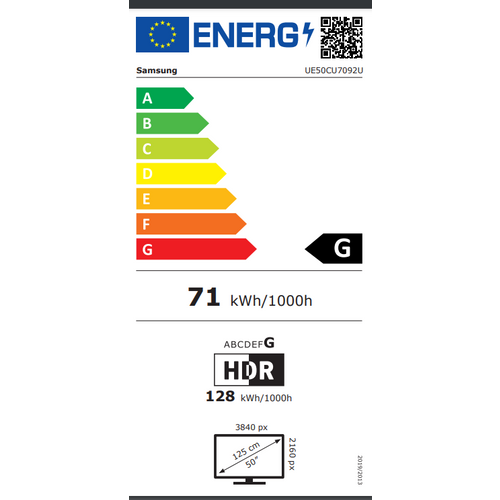 SAMSUNG LED TV UE50CU7092UXXH UHD slika 2