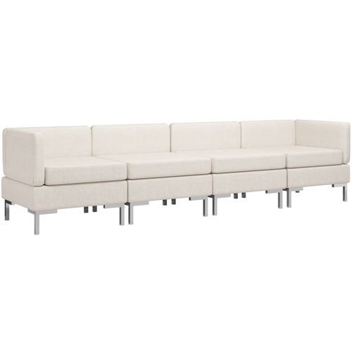 4-dijelni set sofa od tkanine krem slika 37