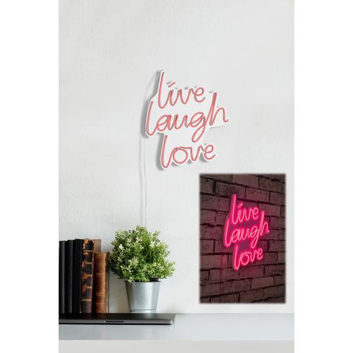 Wallity Live Laugh Love - Roze Dekorativno Plastično Led Osvetljenje slika 2
