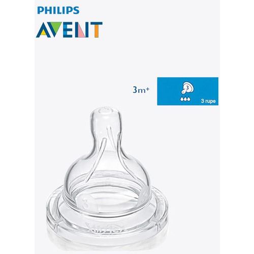 Philips Avent silikonski sisač, normalni protok, 3 rupe, 2 komada slika 1