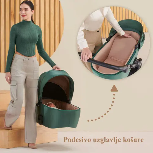 Kinderkraft dječja kolica Prime 2 3u1, Sandrose Beige slika 8