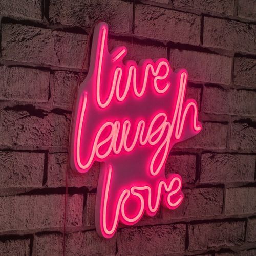 Wallity Ukrasna plastična LED rasvjeta, Live Laugh Love - Pink slika 9