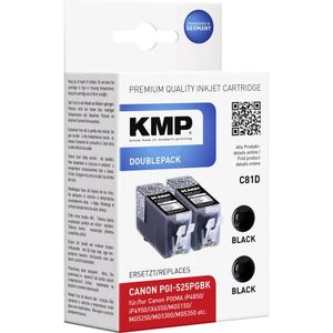 KMP tinta zamijenjen Canon PGI-525 kompatibilan 2-dijelno pakiranje crn C81D 1513,0021