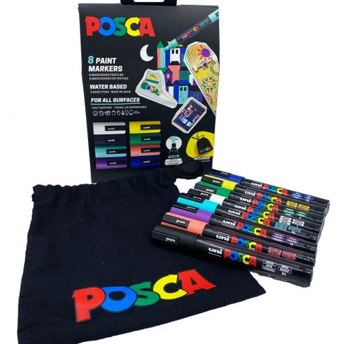 Uni gift set Posca pc-5m 8/1 (poklon Posca platnena vrećica)  slika 3