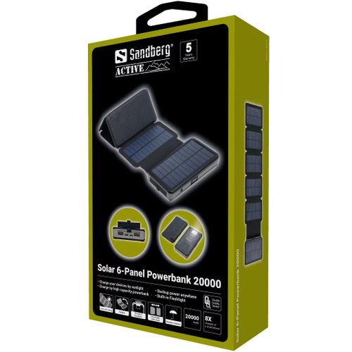 Sandberg Solar 6-panel Powerbank 20000 mAh prijenosna baterija slika 5