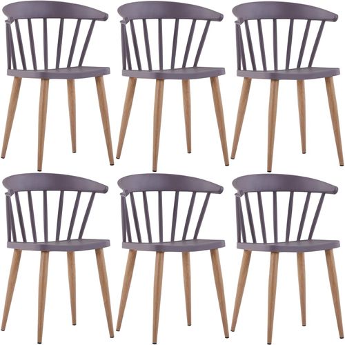 Blagovaonske stolice 6 kom sive plastične slika 10