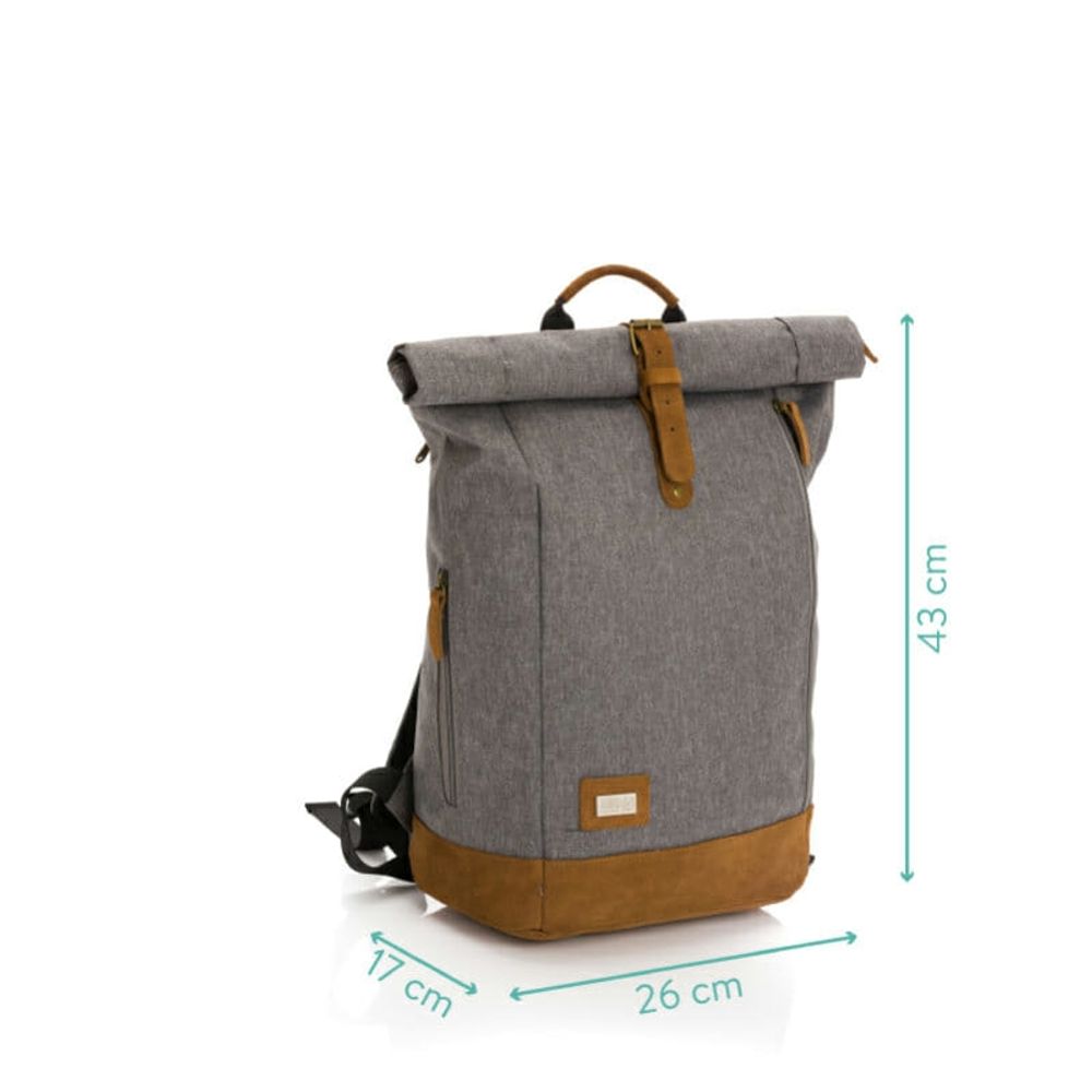 Fillikid Torba/Ruksak za pelene Berlin Rolltop, Sivi slika 4