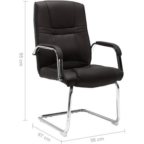 Konzolna uredska stolica od umjetne kože crna slika 28