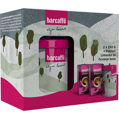 Barcaffe classic mljevena kava 2 x 250 g + poklon  limenka za čuvanje kave slika 1