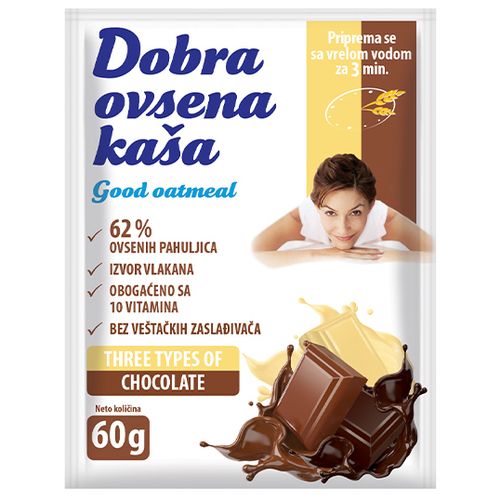 DOBRA OVSENA KAŠA sa 3 vrste čokolade 60g  slika 1