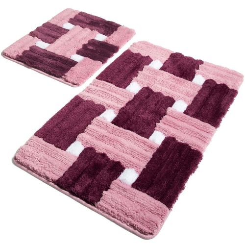 Piazza - Purple Multicolor Acrylic Bathmat Set (2 Pieces) slika 1