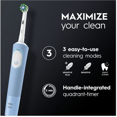 Oral-B električna četkica VITALITY PRO VAPOR BLUE + gratis Oral-B pasta za zube slika 4