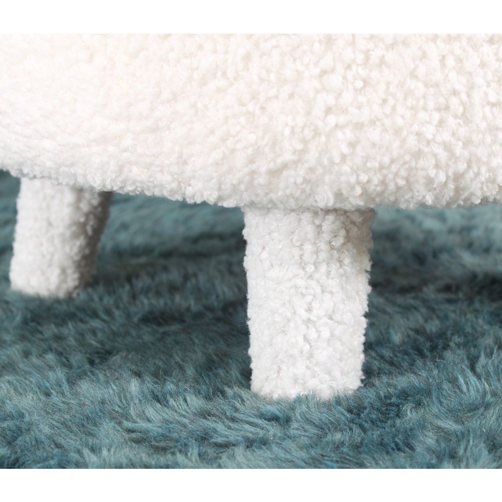 Moouv 3341 - Bijeli Pouf od Umjetnog Krzna slika 7
