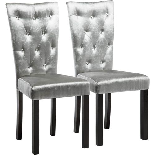 Blagovaonske stolice od baršuna 2 kom srebrne slika 16