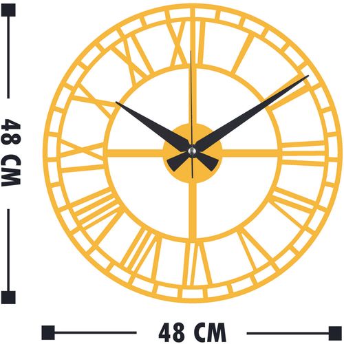 Wallity Ukrasni metalni zidni sat, Metal Wall Clock 2 - Gold slika 3