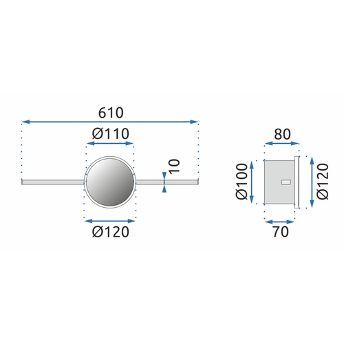 TOOLIGHT Okrugla Chrome LED kupaonska zidna svjetiljka 60cm APP846-1W slika 5