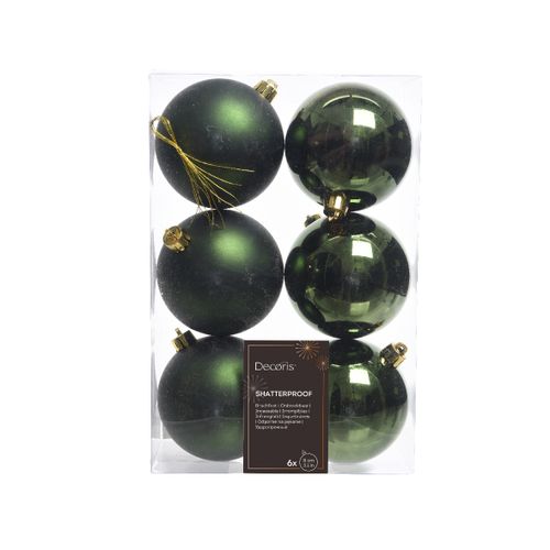 Novogodišnji set kugli 6pcs 8cm 022157 - Pine green - KMG slika 1