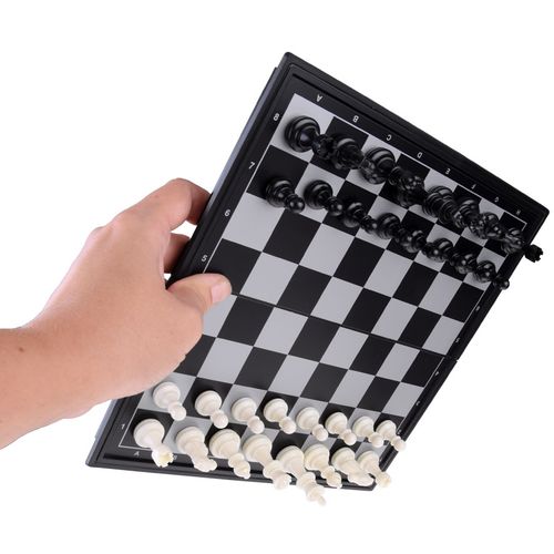 Magnetni set 2u1 šah/dame crno-bijeli slika 8