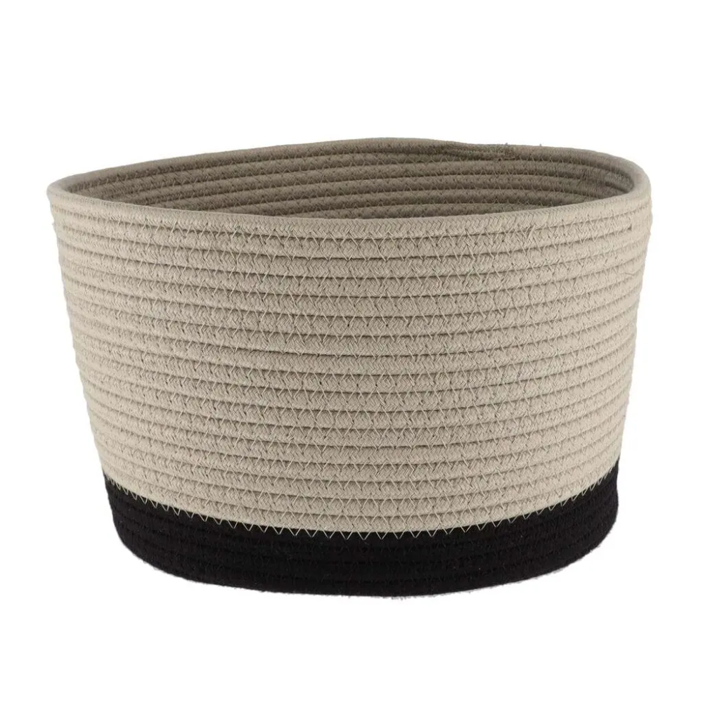 Tendance pletena košara 32x25 cm, bež crna slika 1