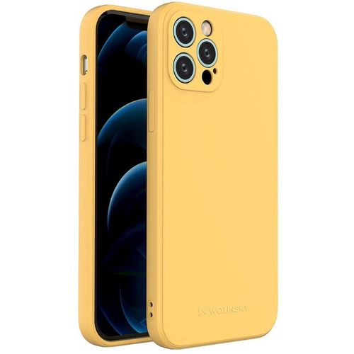 Wozinsky Color Case silikonska fleksibilna izdržljiva futrola za iPhone 12 Pro žuta slika 1