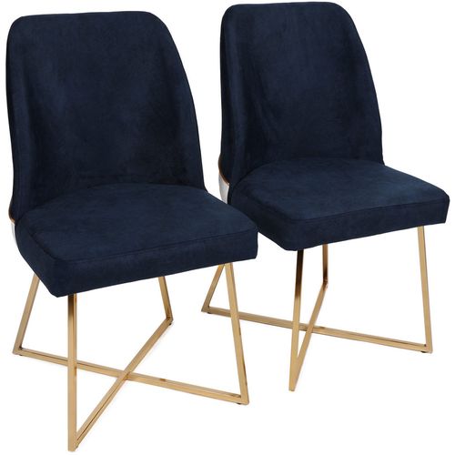Woody Fashion Set stolica (2 komada), Zlato Tamno plava, Madrid 138 slika 1