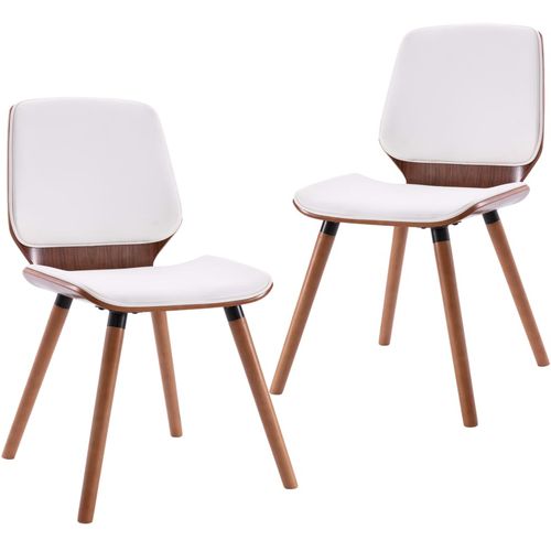 Blagovaonske stolice od umjetne kože 2 kom bijele slika 20