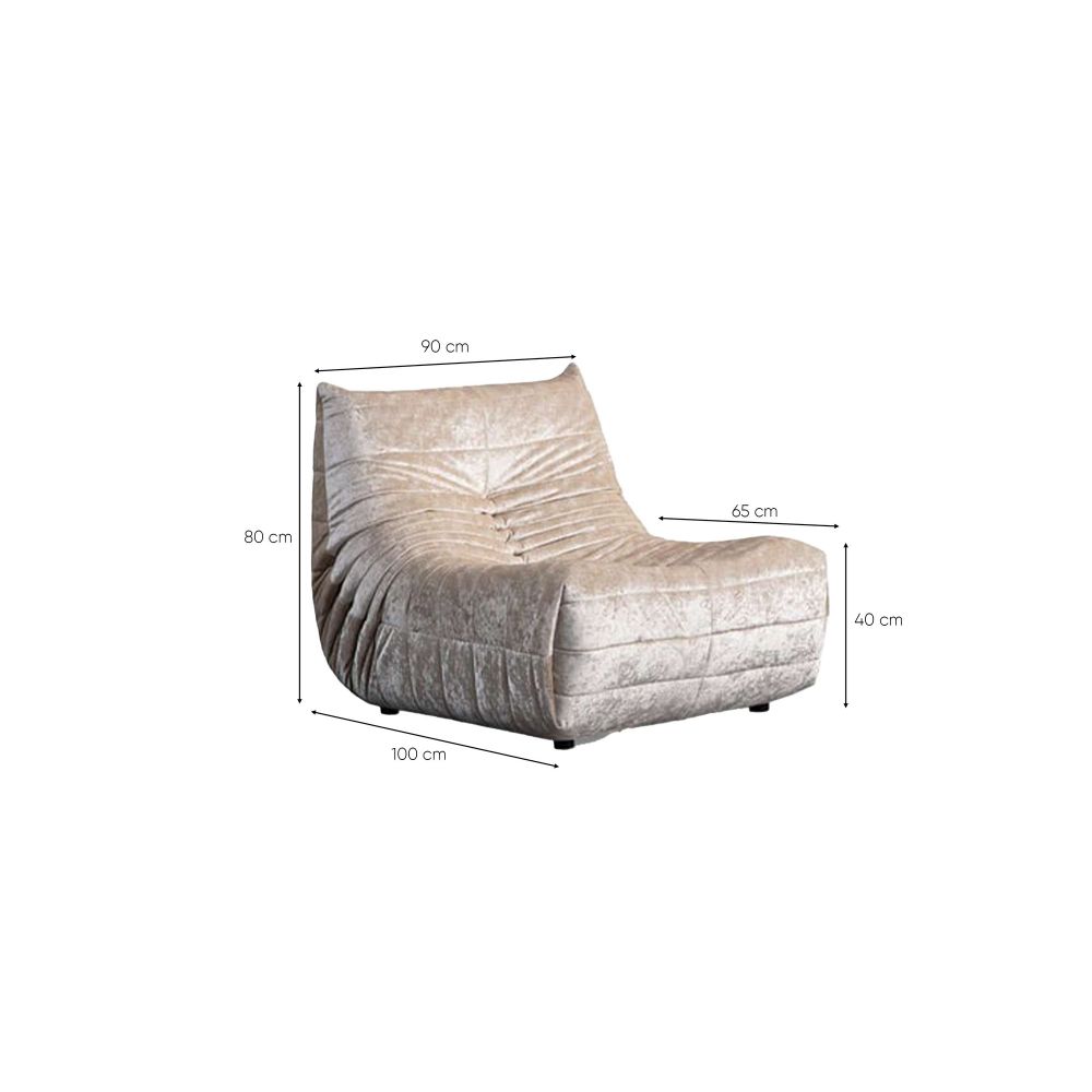 Wing Chair Bocek - Krem Boja slika 5