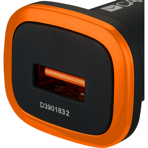 CANYON C-01 Universal 1xUSB car adapter, Input 12V-24V, Output 5V-1A, black rubber coating with orange electroplated ring(without LED backlighting), 51.8*31.2*26.2mm, 0.016kg slika 4