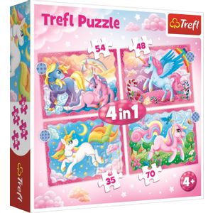 TREFL puzzle magičan jednorog, 4u1 (35,48,54,70) 34389