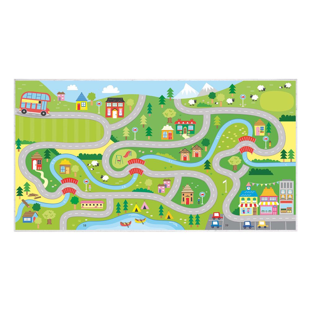 Tamki dječiji tepih Kids"- 40 – motiv grad, zeleni (120 x 180 cm) - DIGITALNI PRINT slika 2