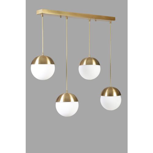 Küre 4 Lü Sıralı Eskitme Beyaz Camlı Sarkıt Gold
White Chandelier slika 3