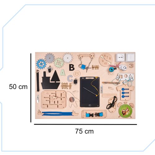 Montessori velika drvena senzorička ploča 75x50cm smeđa slika 10