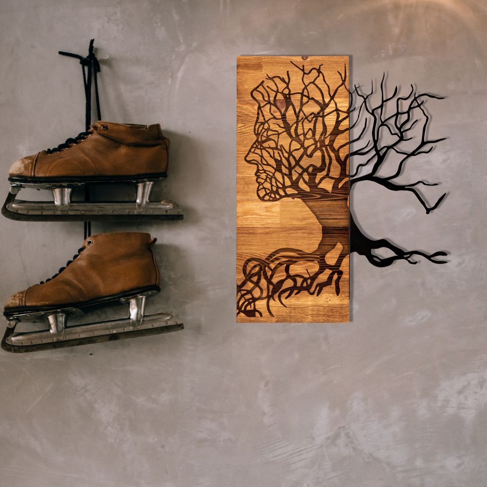 Dekorativni Drveni Zidni Ukras Muaz Black Walnut slika 4