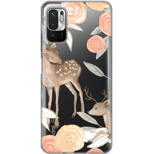 Maska Silikonska Print Skin za Xiaomi Redmi Note 10 5G Flower Deer slika 1