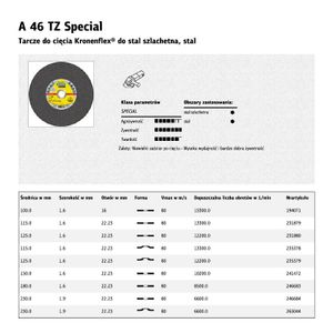 Klingspor rezna ploča za metal 230mm x 1,9mm x 22,2mm A46 TZ Special