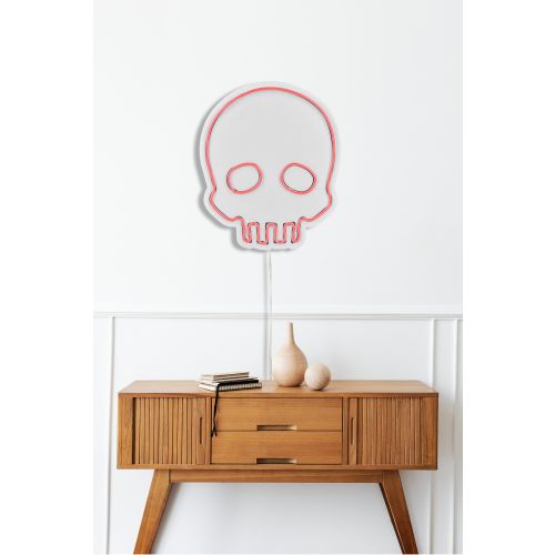 Wallity Ukrasna plastična LED rasvjeta, Skull - Pink slika 4