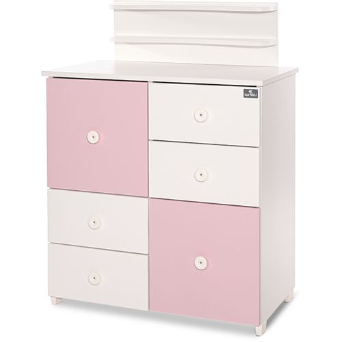 LORELLI CUPBOARD NEW Komoda za Previjanje White/Orchid Pink slika 4