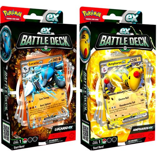 English Pokemon Battle Deck Ampharos &#38; Lucario Ex assorted Trading card game slika 1