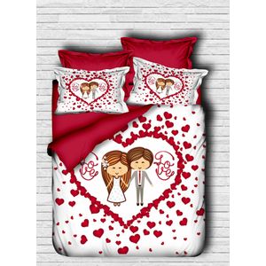 109 Red
White Single Quilt Cover Set
