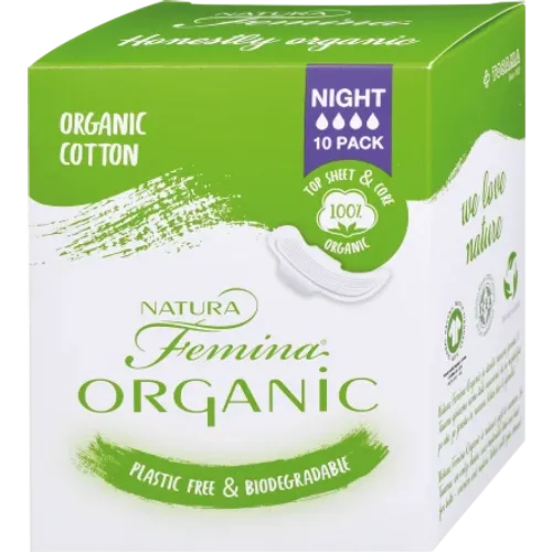 NATURA Femina ORGANIC - noćni ulošci, 10 kom slika 1