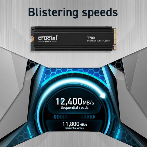 Crucial T700 1TB PCIe Gen5 NVMe M.2 SSD s hlađenjem slika 3