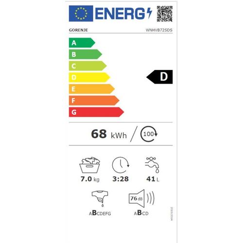 Gorenje WNHVB72SDS Veš mašina, 7 kg, 1200 rpm, SteamTech, Slim dubina 46 cm slika 5