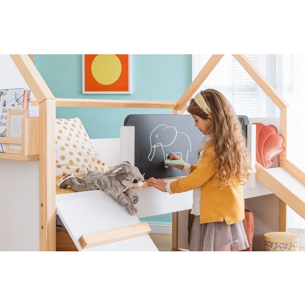 Kinder Home Drveni dječiji krevet kućica Montessori, 90x200cm slika 9