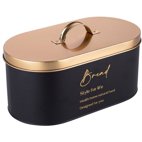 Altom Design kutija za kruh crna sa zlatnim poklopcem 34x18x15 cm - 020401753 slika 4